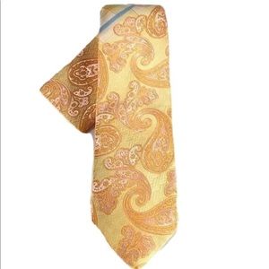 C. Allen Men's Tie & Hanky Set  Yellow, Orange and Turquoise 100% Microfiber